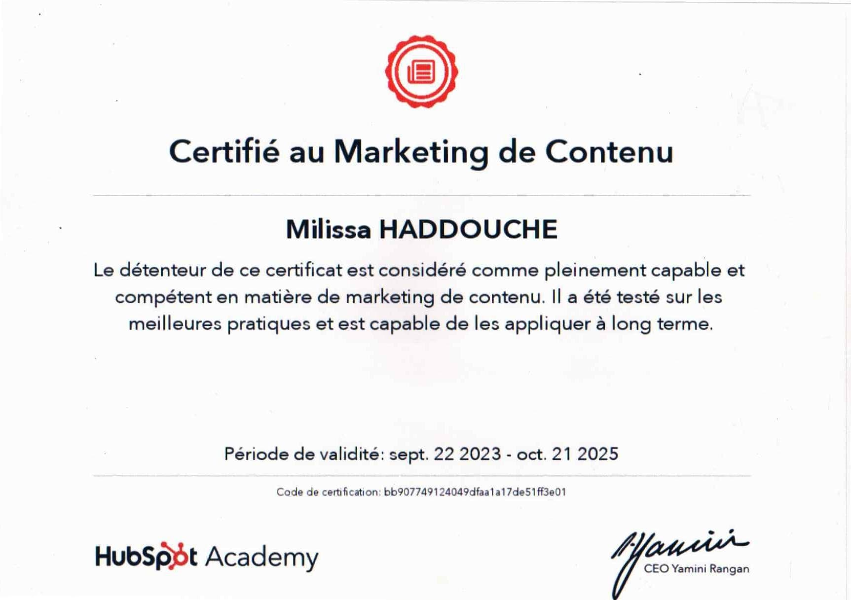 Content Marketing Certification
